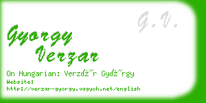 gyorgy verzar business card